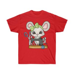 T-Shirt mit Maus und Nähmaschine