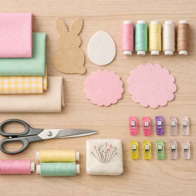 Materialien für Osterkorb nähen